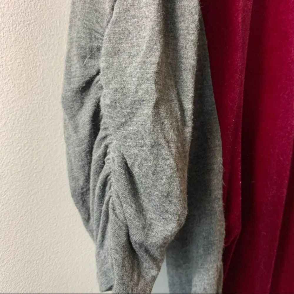 Sundance Velvet Ruched Sleeve T-shirt Top Small Luxe Raglan‎ Sleeve Fall Vibes S - Picture 6 of 8